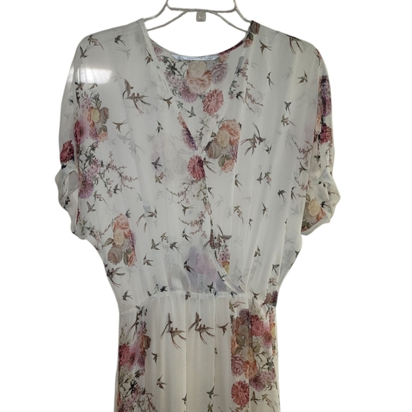 EUC Zara Trafaluc Floral Sheer Maxi Dress - Picture 4 of 10